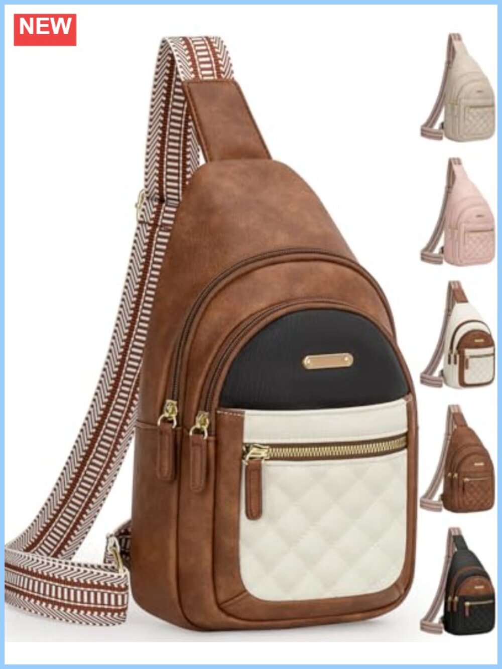 Small Crossbody Bag Women Water-Resistant PU Leather Sling Purse Commute Travel
